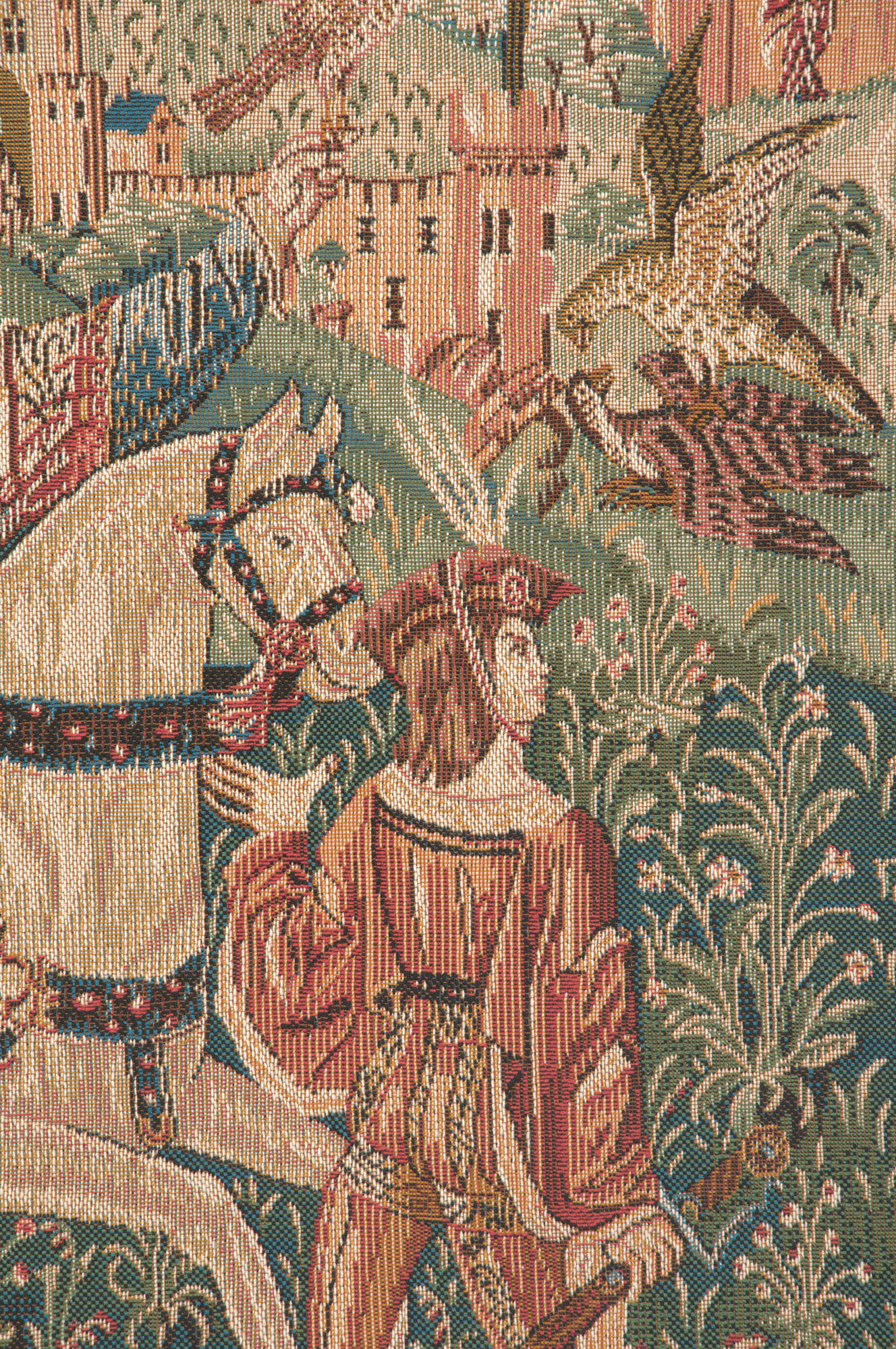 The Hunt European Tapestry Wall Hanging 25 x 32 in Jacquard Woven Medieval Hunting Wall Art