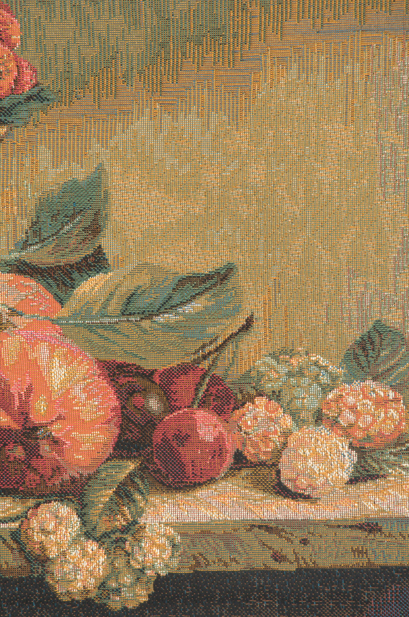 Basket of Strawberries French Tapestry Wall Hanging 38x29 Inch Cotton Jacquard Woven Wall Tapestry