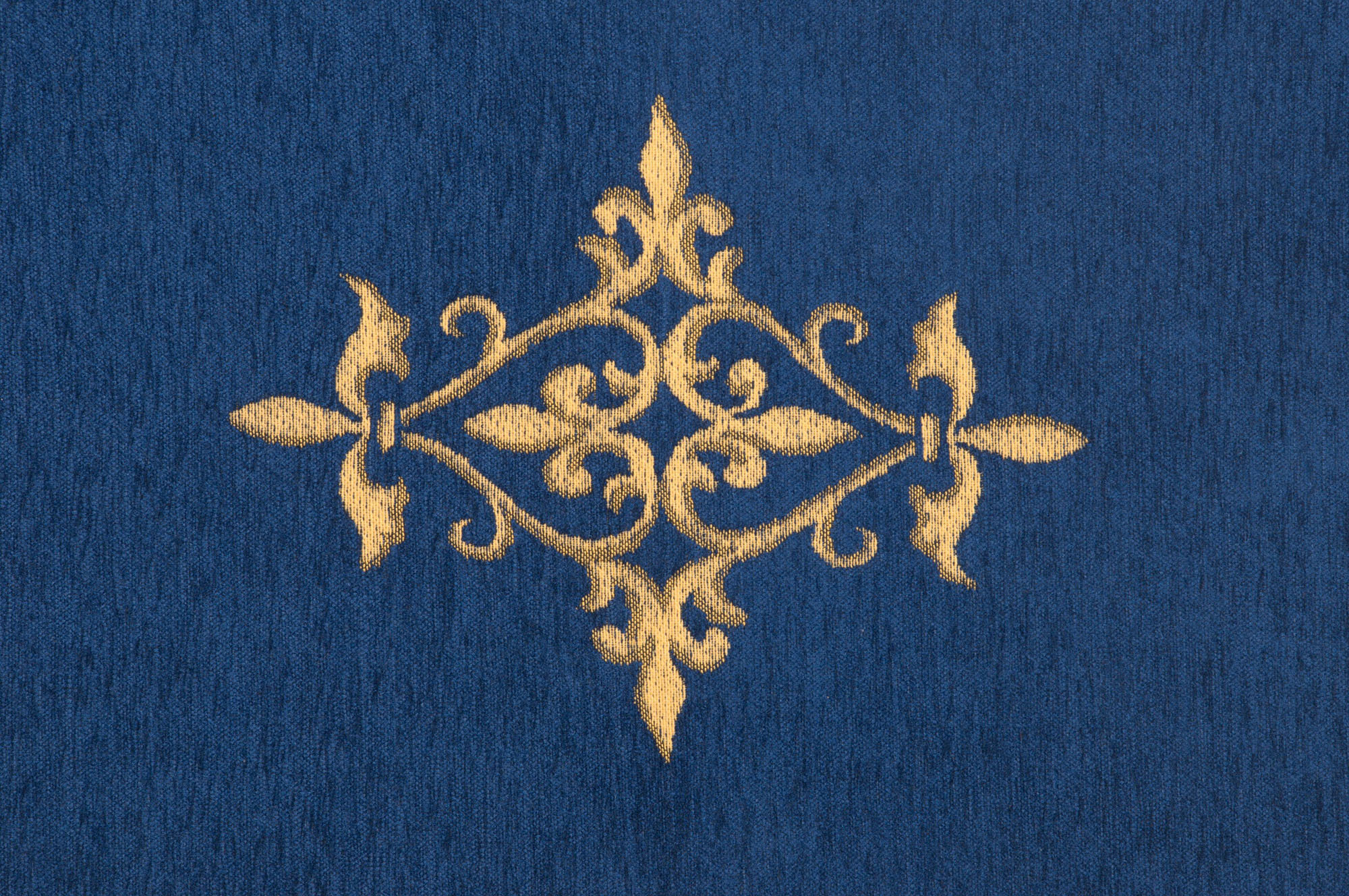 Fleur de Lys Blue European Throw | Close Up 1