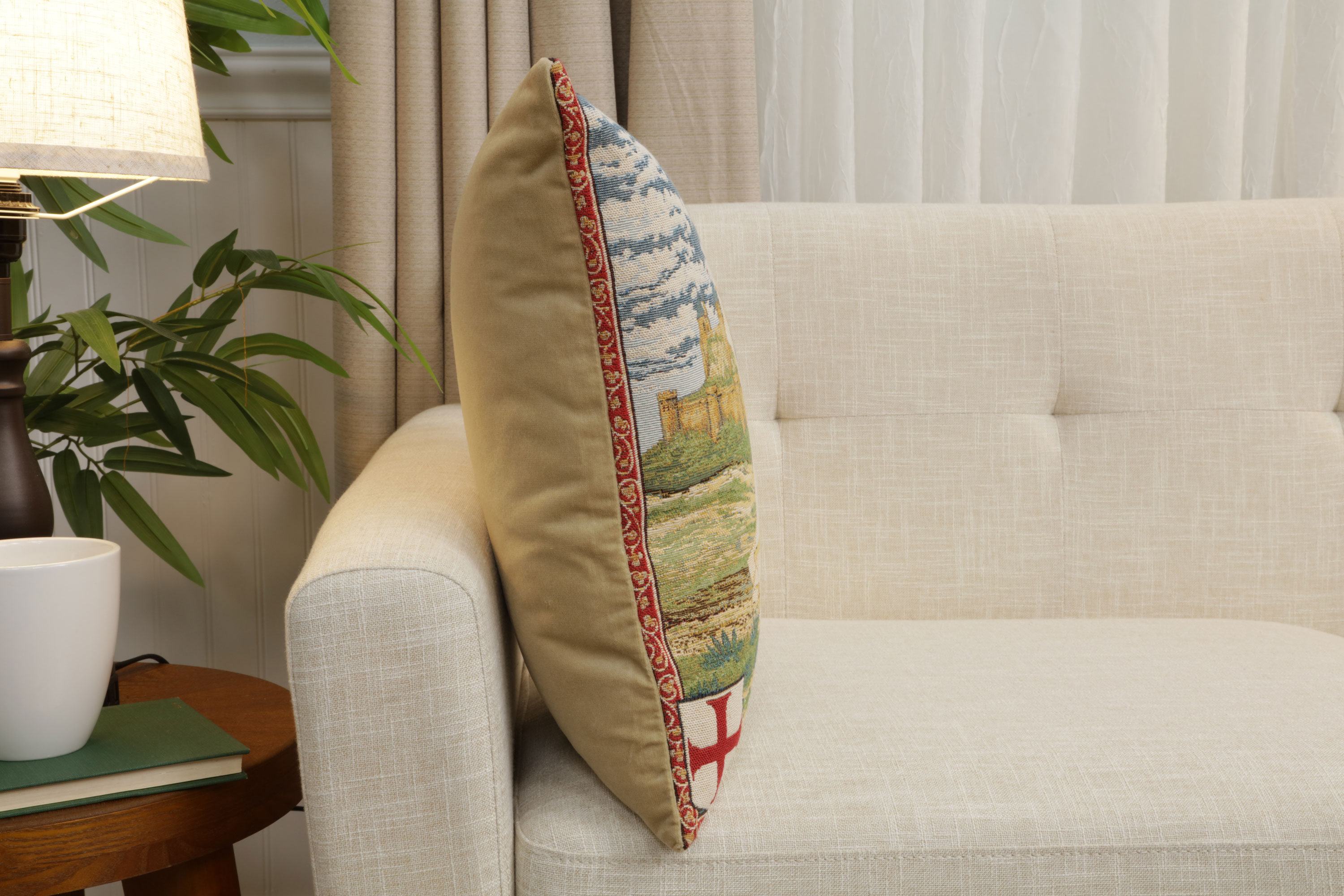 Templier European Tapestry Pillow Cover 18x18 Inch Cotton Jacquard Woven Cushion Cover