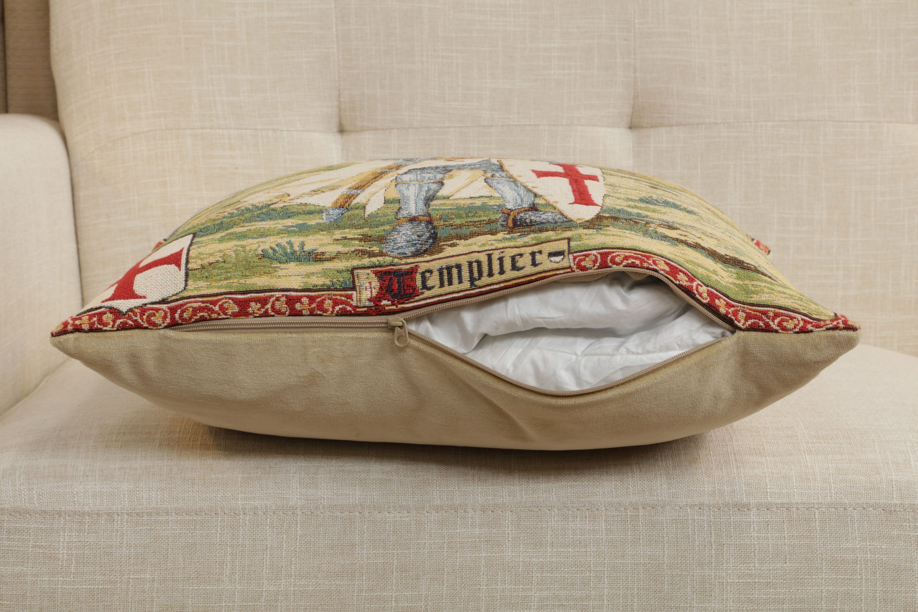 Templier European Tapestry Pillow Cover 18x18 Inch Cotton Jacquard Woven Cushion Cover