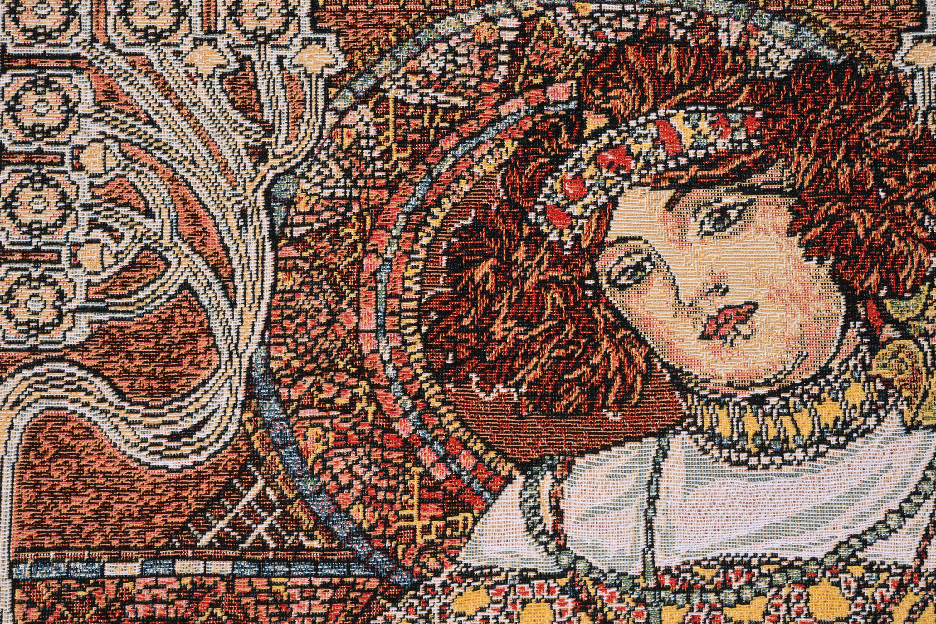 Alphonse Mucha Autumn I Tapestry Pillow Cover 18x18 Inch Cotton Jacquard Woven Cushion Cover