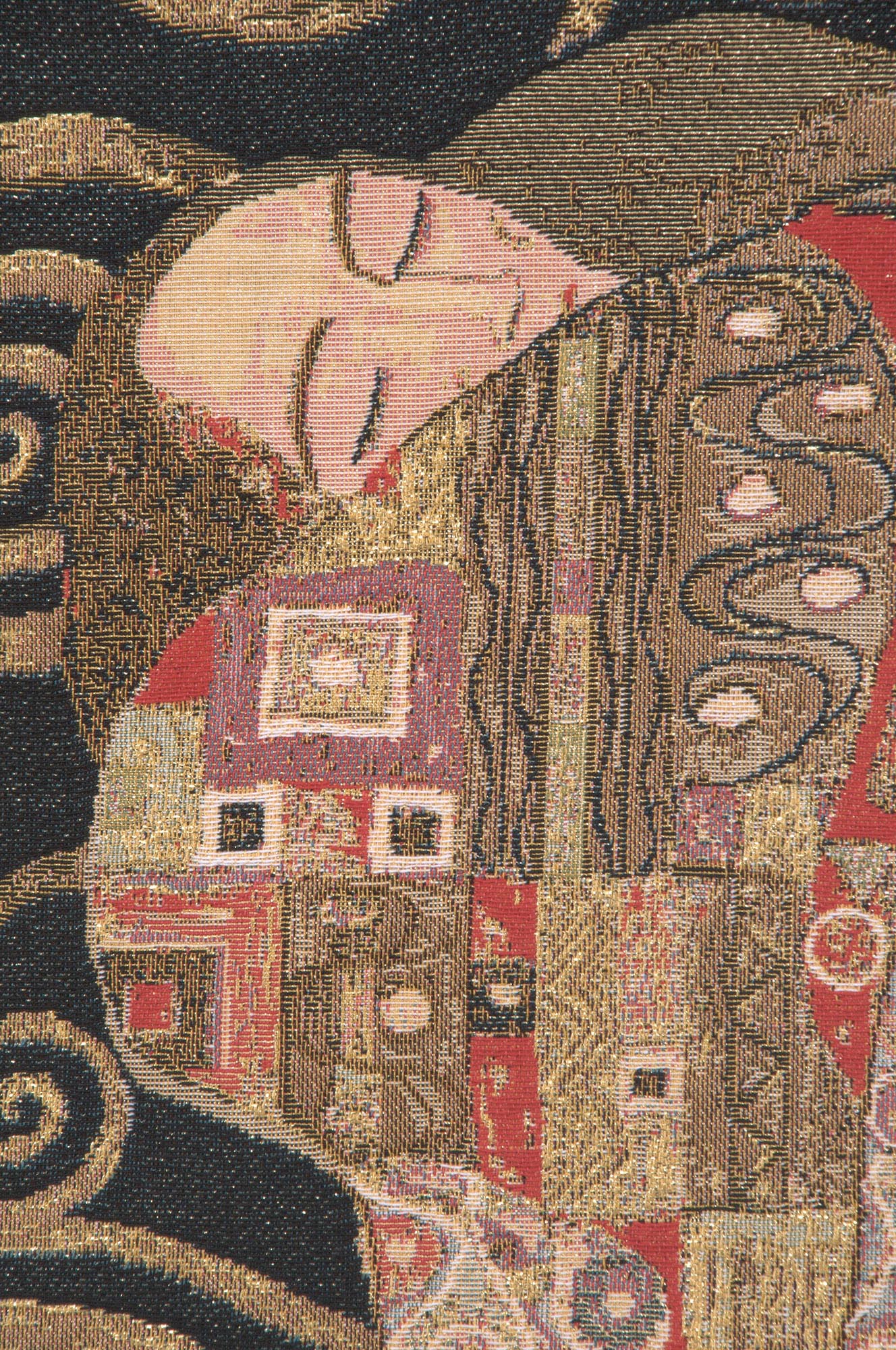 Gustav Klimt The Accomplissement Black European Tapestry Pillow Cover 18x18 Inch Pure Cotton Cushion Cover
