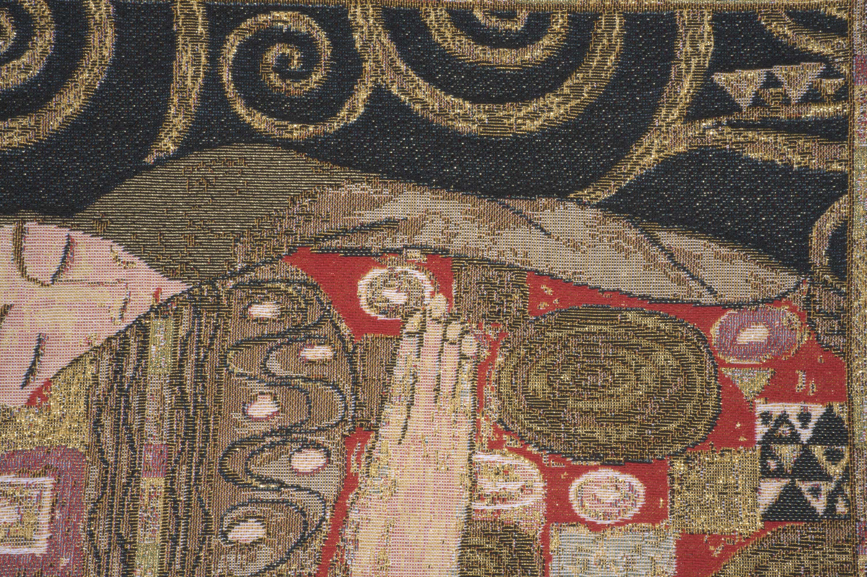 Gustav Klimt The Accomplissement Black European Tapestry Pillow Cover 18x18 Inch Pure Cotton Cushion Cover