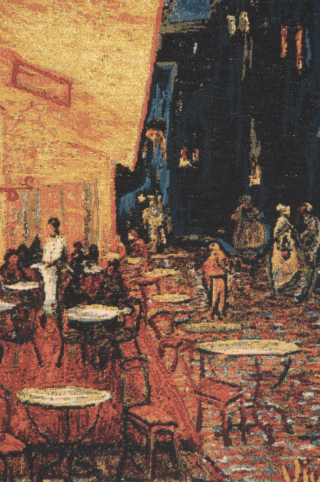 Vincent van Gogh Cafe Terrace at Night Tapestry Pillow Cover 18x18 Inch Cotton Jacquard Woven Cushion Cover