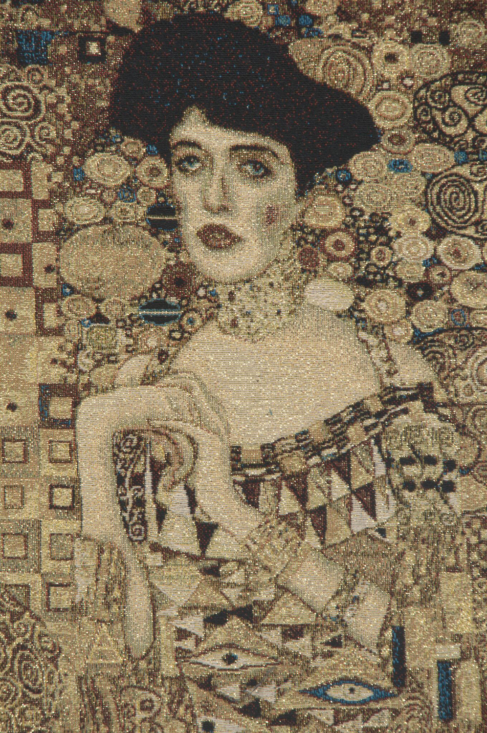 Portrait of Adele Bloch Bauer by Klimt Belgian Tapestry Wall Hanging 28x28 Inch Cotton Jacquard Woven Wall Tapestry