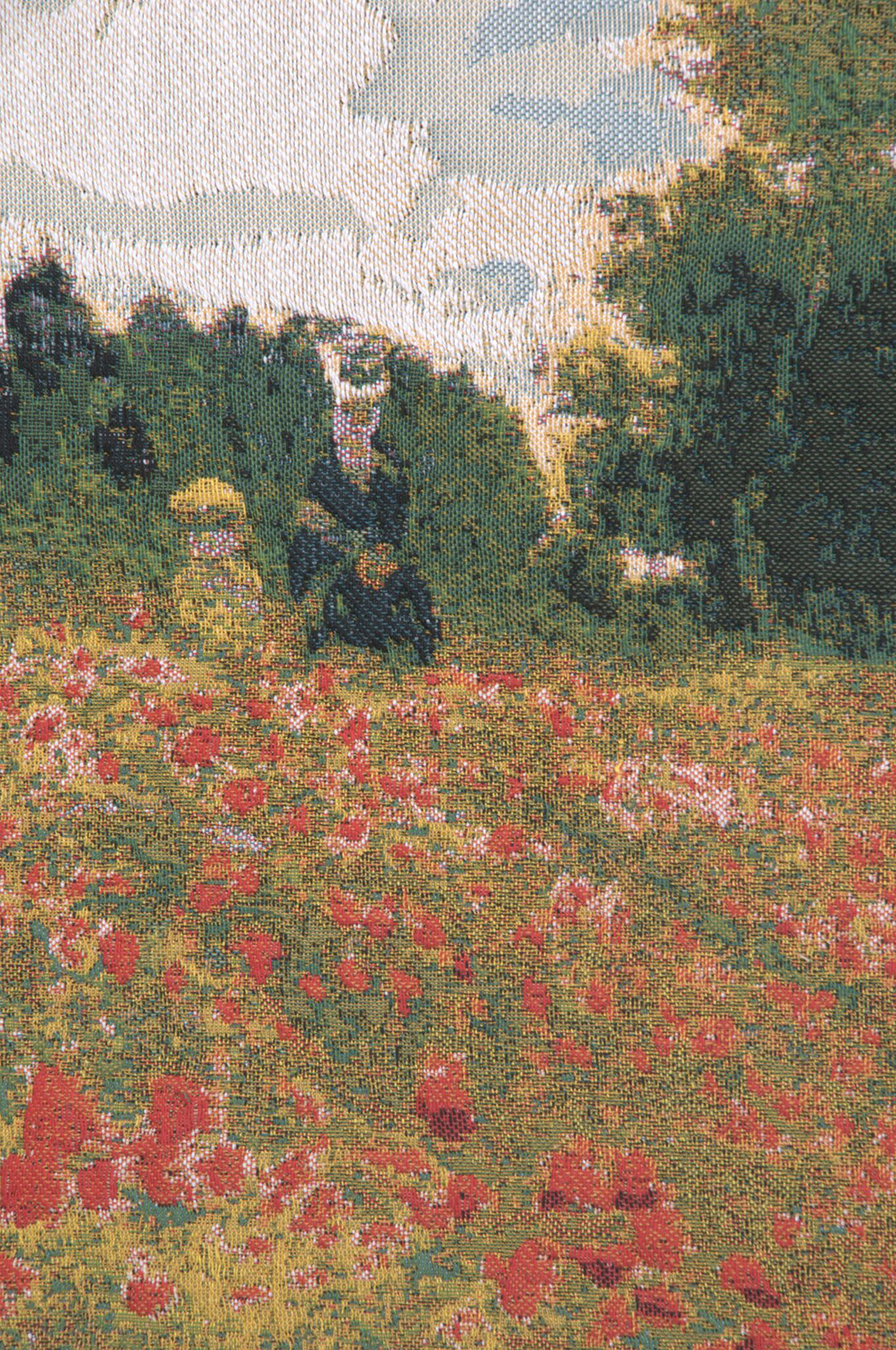 Claude Monet Poppies Vintage Tapestry Wall Hanging 18 x 23 in French Impressionist Floral Woven Wall Art