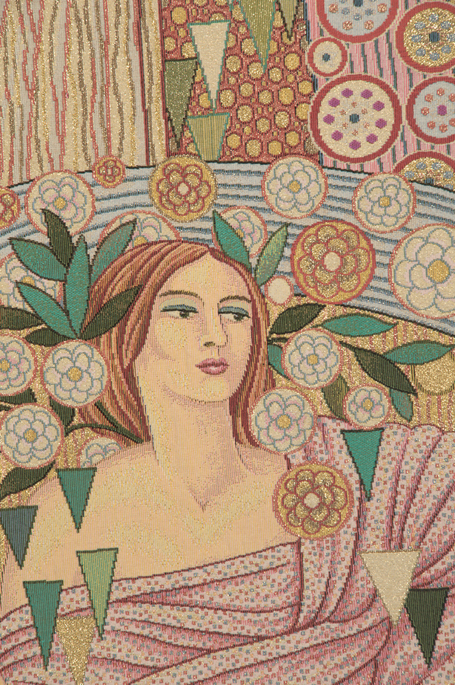 Galileo Chini Primavera Decorative Tapestry Wall Hanging 39 x 53 Art Nouveau Floral Jacquard Woven Wall Decor