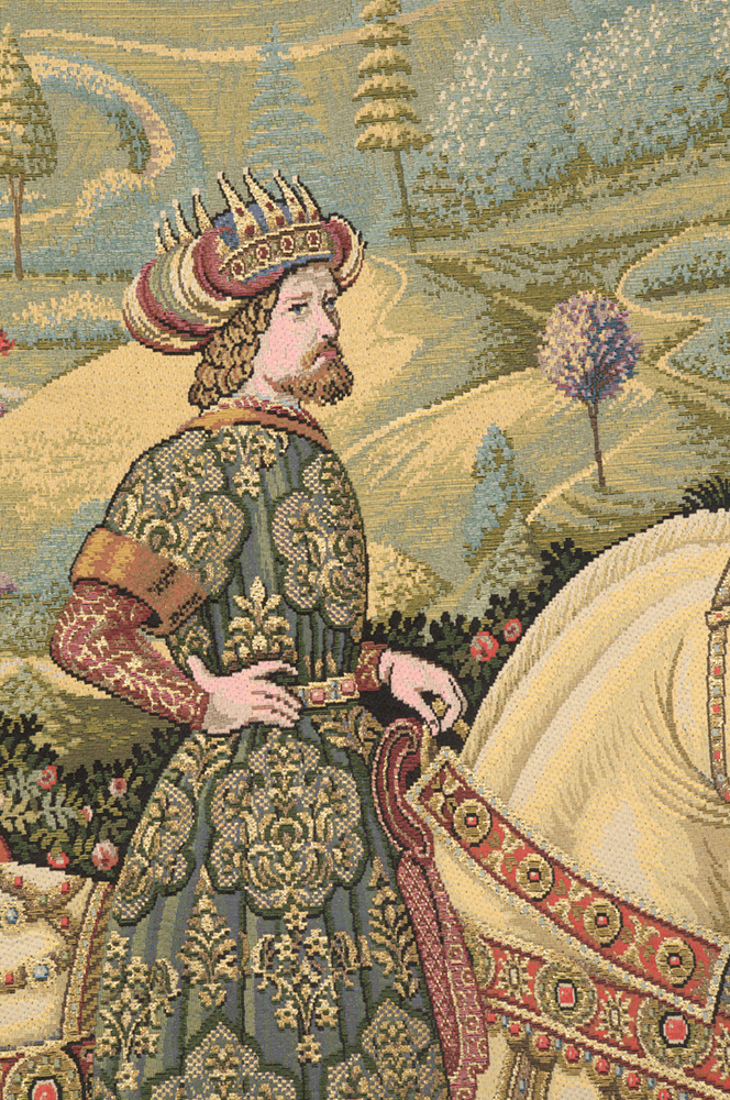 Benozzo Gozzoli John Palaelogus Renaissance Tapestry Wall Hanging 24 x 30 Historical Jacquard Woven Wall Art