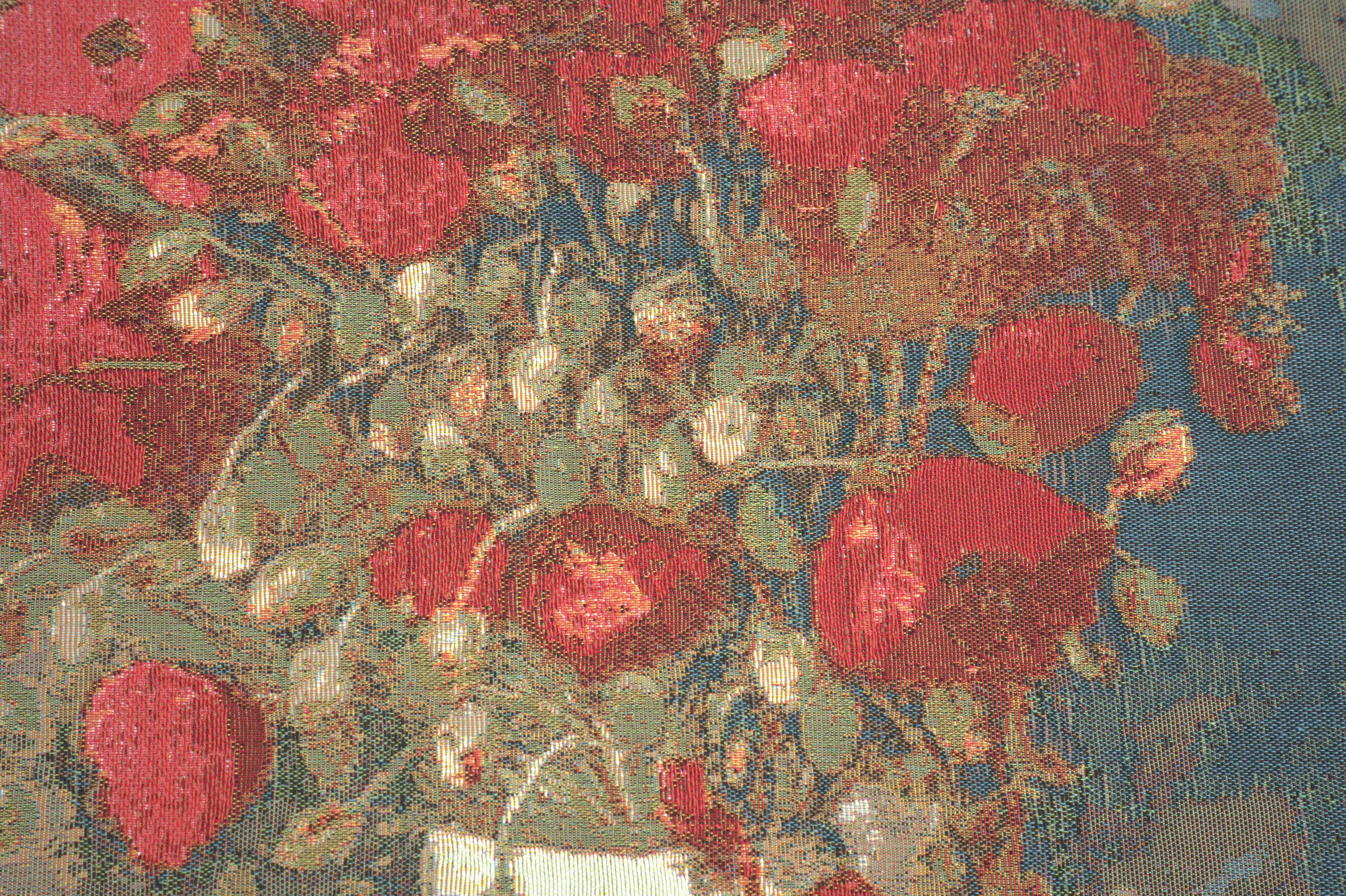 Van Gogh Poppies European Tapestry Pillow Cover 18x18 Inch Pure Cotton Cushion Cover