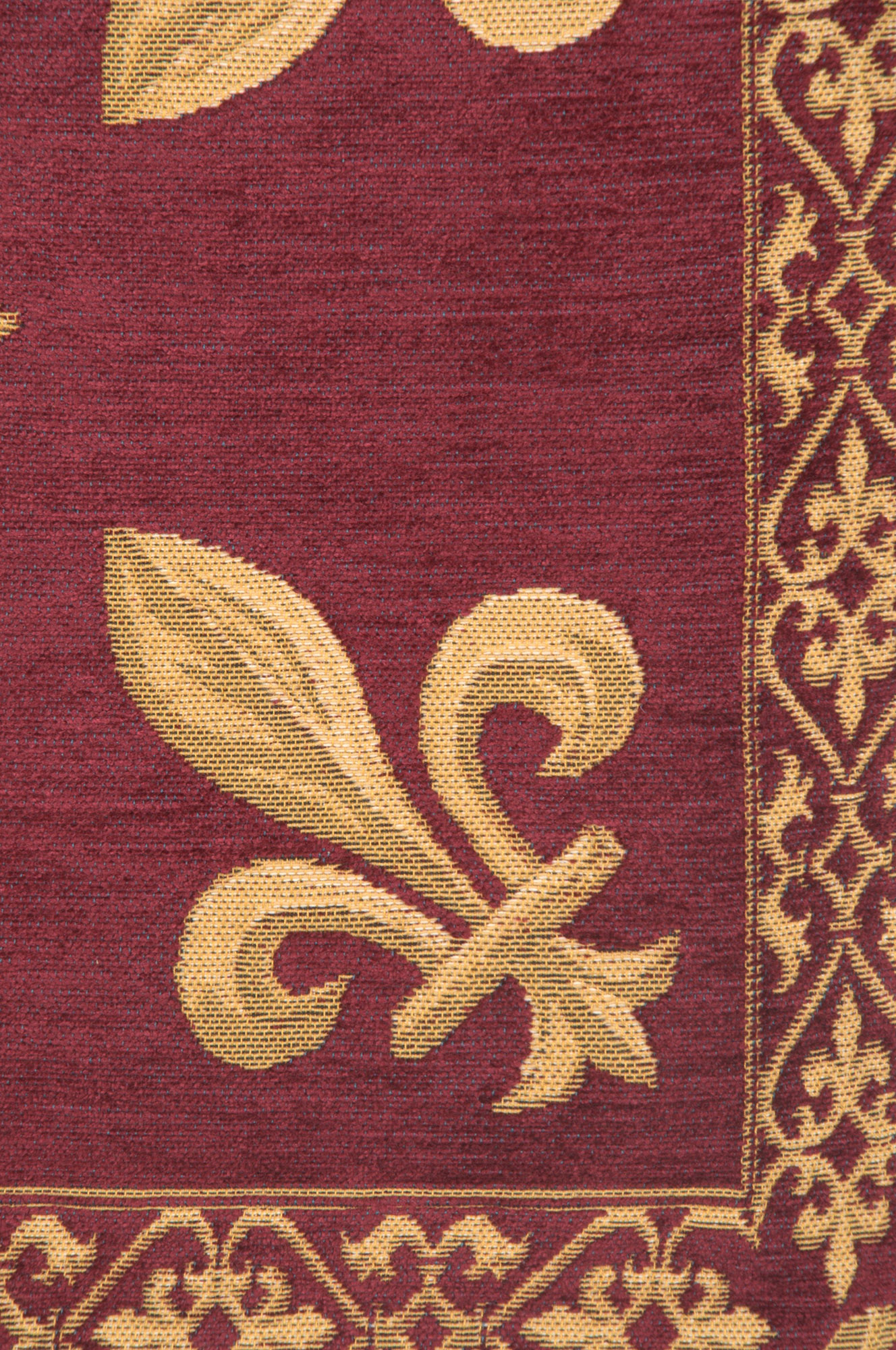 Napoleon Fleur de Lys Red II Tapestry Pillow Cover 18x18 Inch Cotton Jacquard Woven Cushion Cover