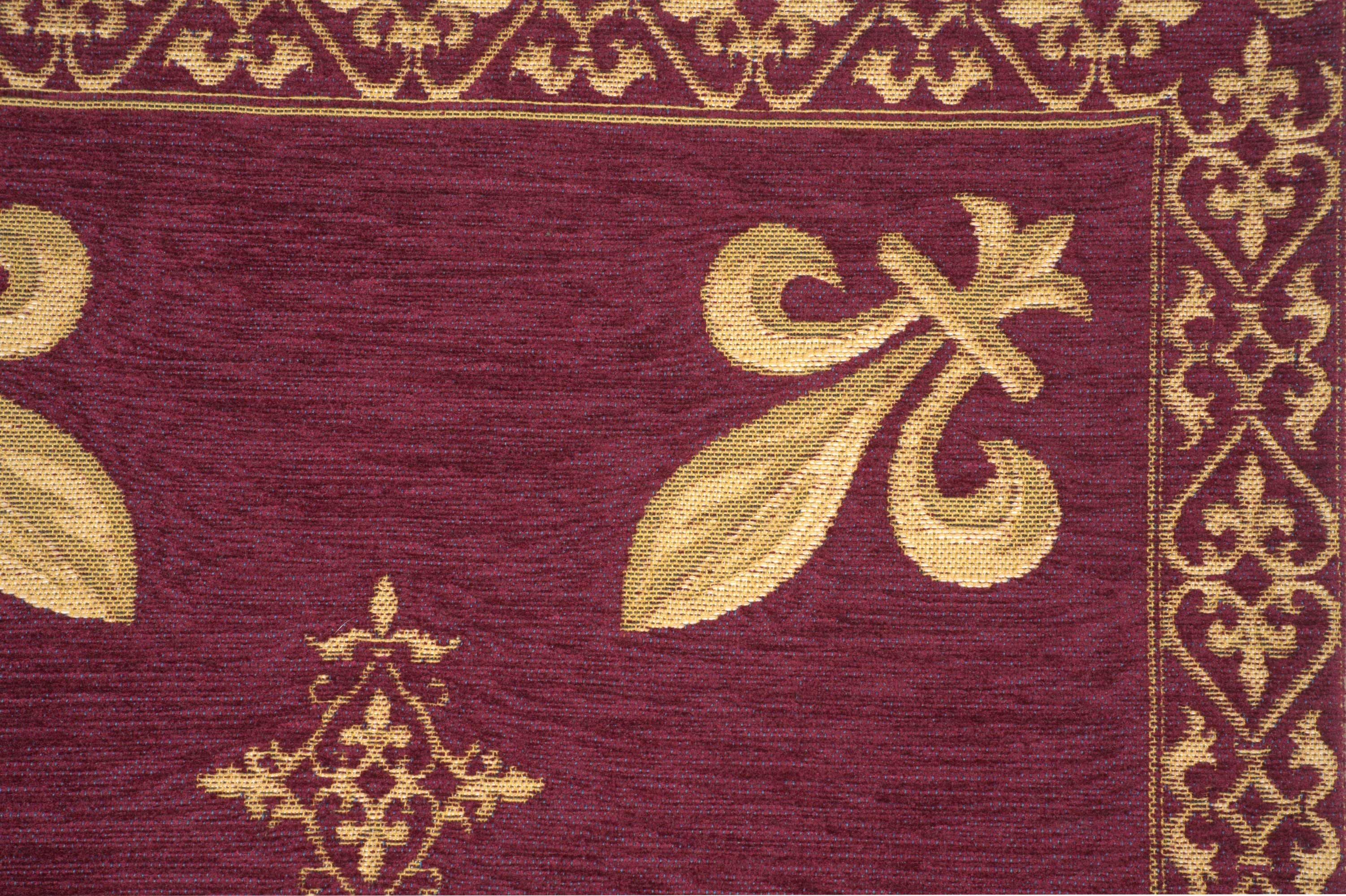 Napoleon Fleur de Lys Red II Tapestry Pillow Cover 18x18 Inch Cotton Jacquard Woven Cushion Cover