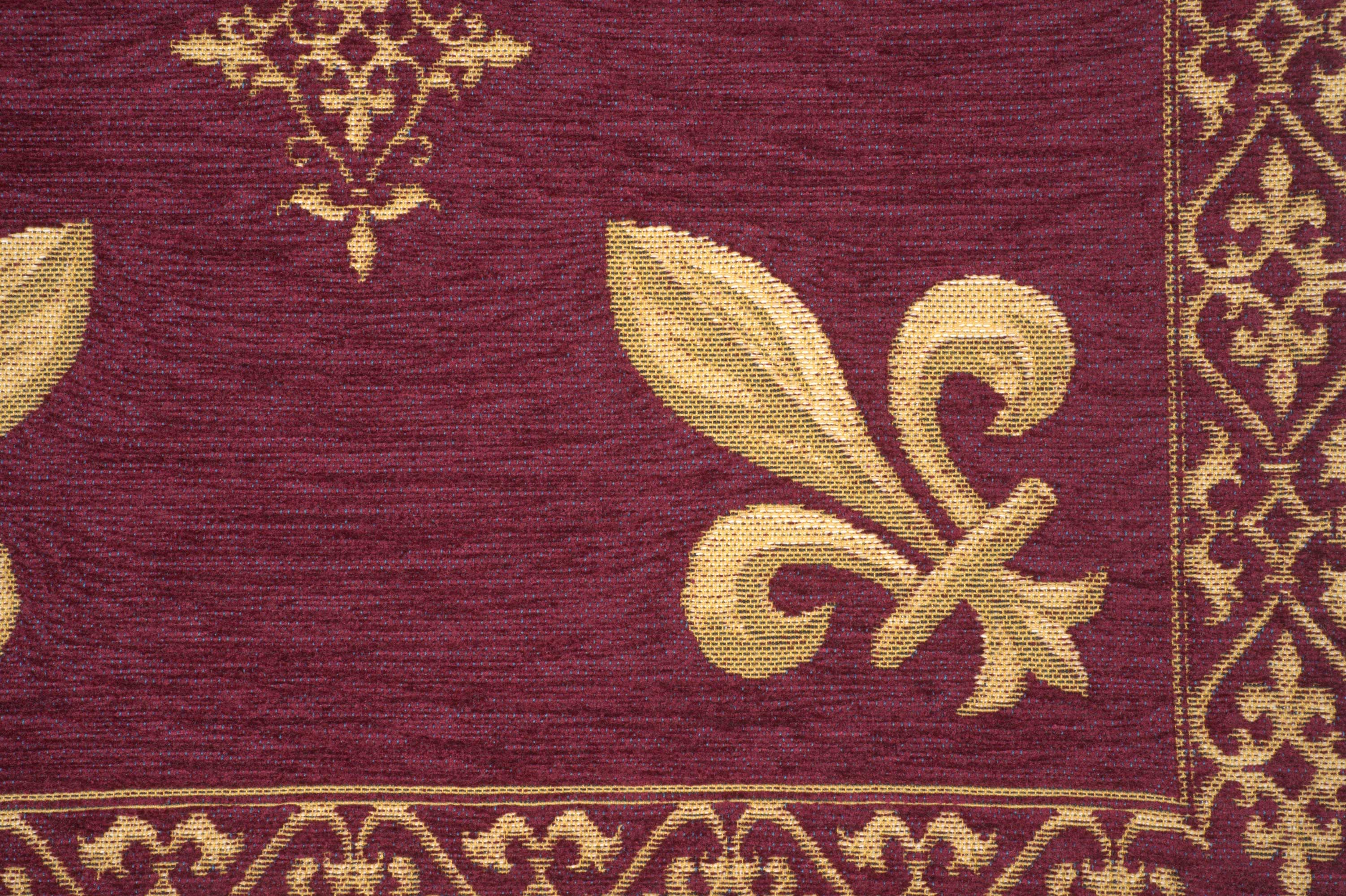 Napoleon Fleur de Lys Red II Tapestry Pillow Cover 18x18 Inch Cotton Jacquard Woven Cushion Cover