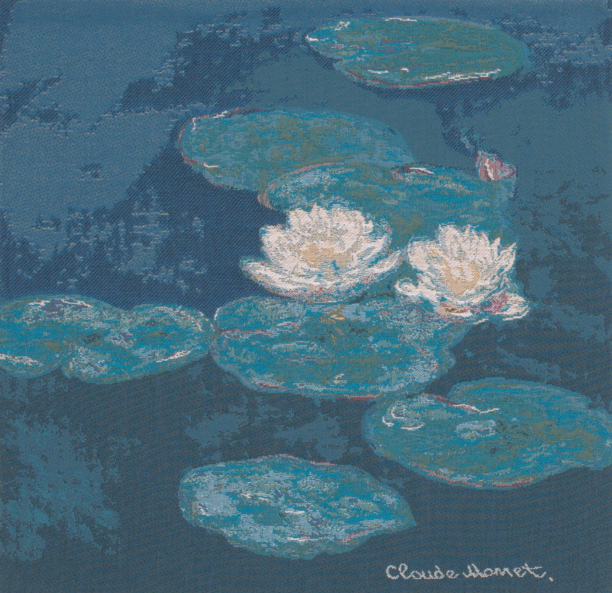 Claude Monet Lily Pads Tapestry Pillow Cover 18x18 Inch Cotton Jacquard Woven Cushion Cover