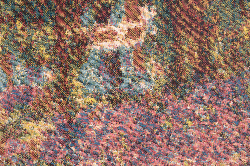 Claude Monet Iris Garden Tapestry Pillow Cover 18x18 Inch Cotton Jacquard Woven Cushion Cover