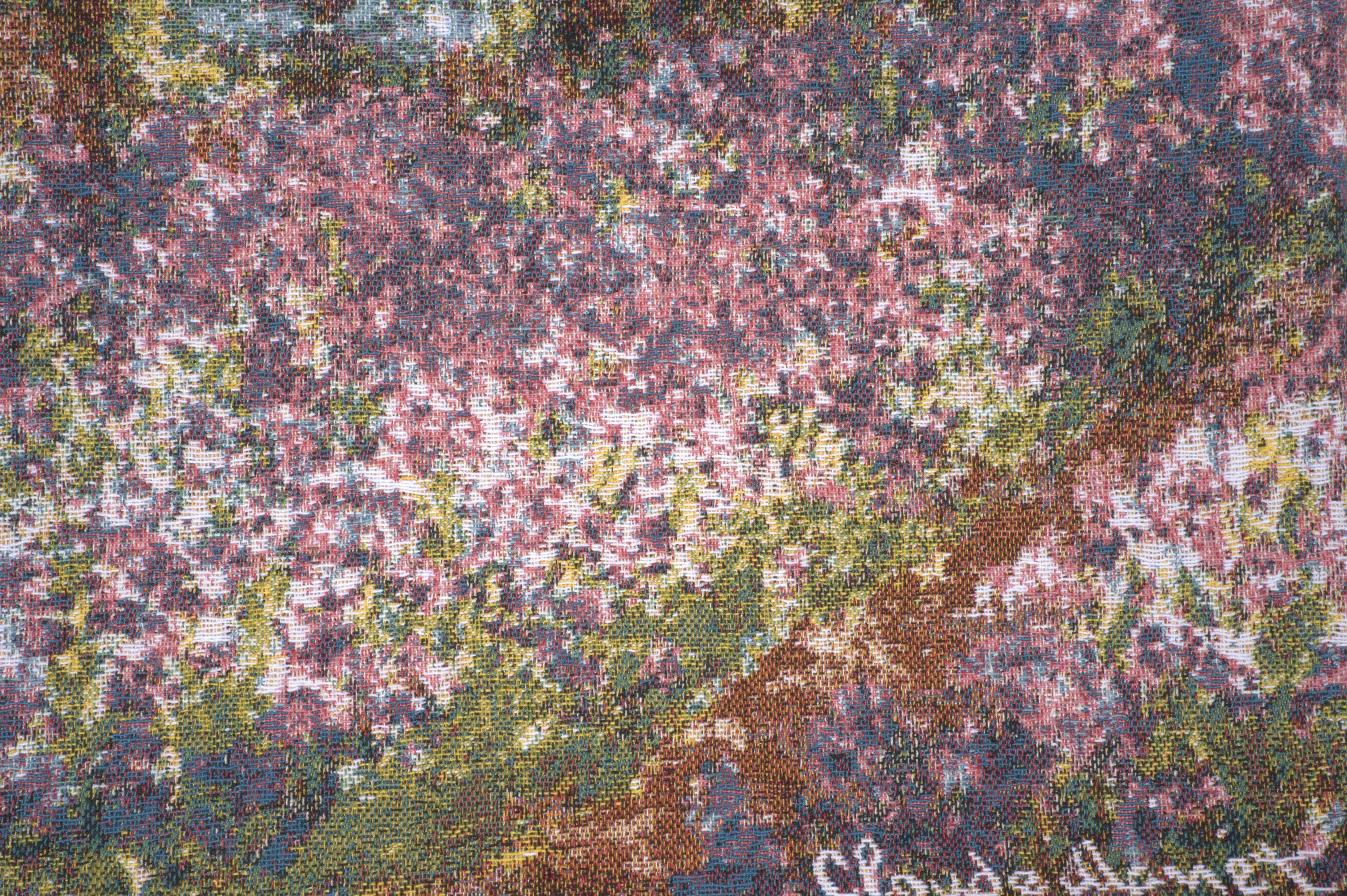 Claude Monet Iris Garden Tapestry Pillow Cover 18x18 Inch Cotton Jacquard Woven Cushion Cover