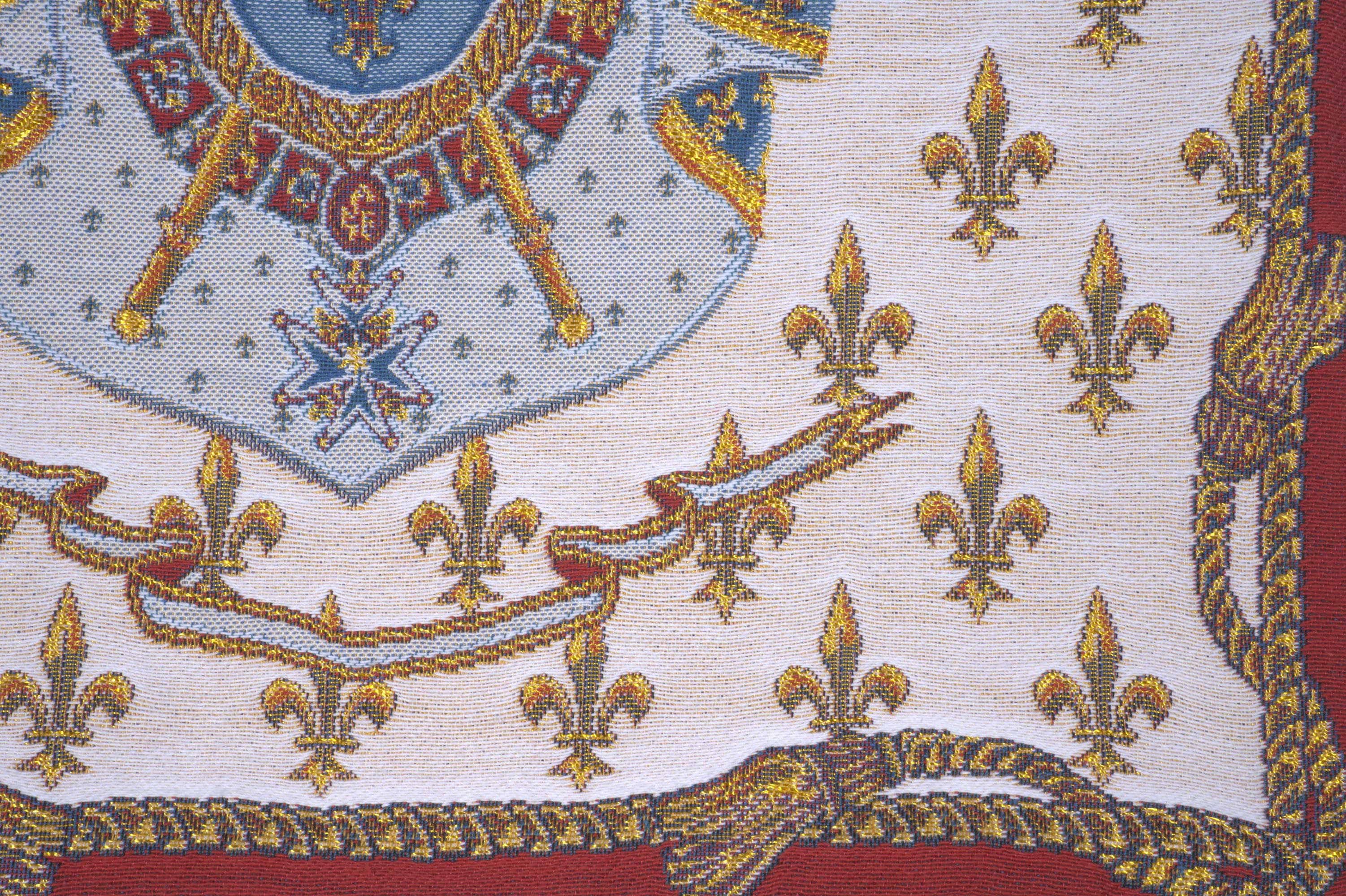 Vintage Blason Royal Tapestry Pillow Cover 18x18 Inch Cotton Jacquard Woven Cushion Cover