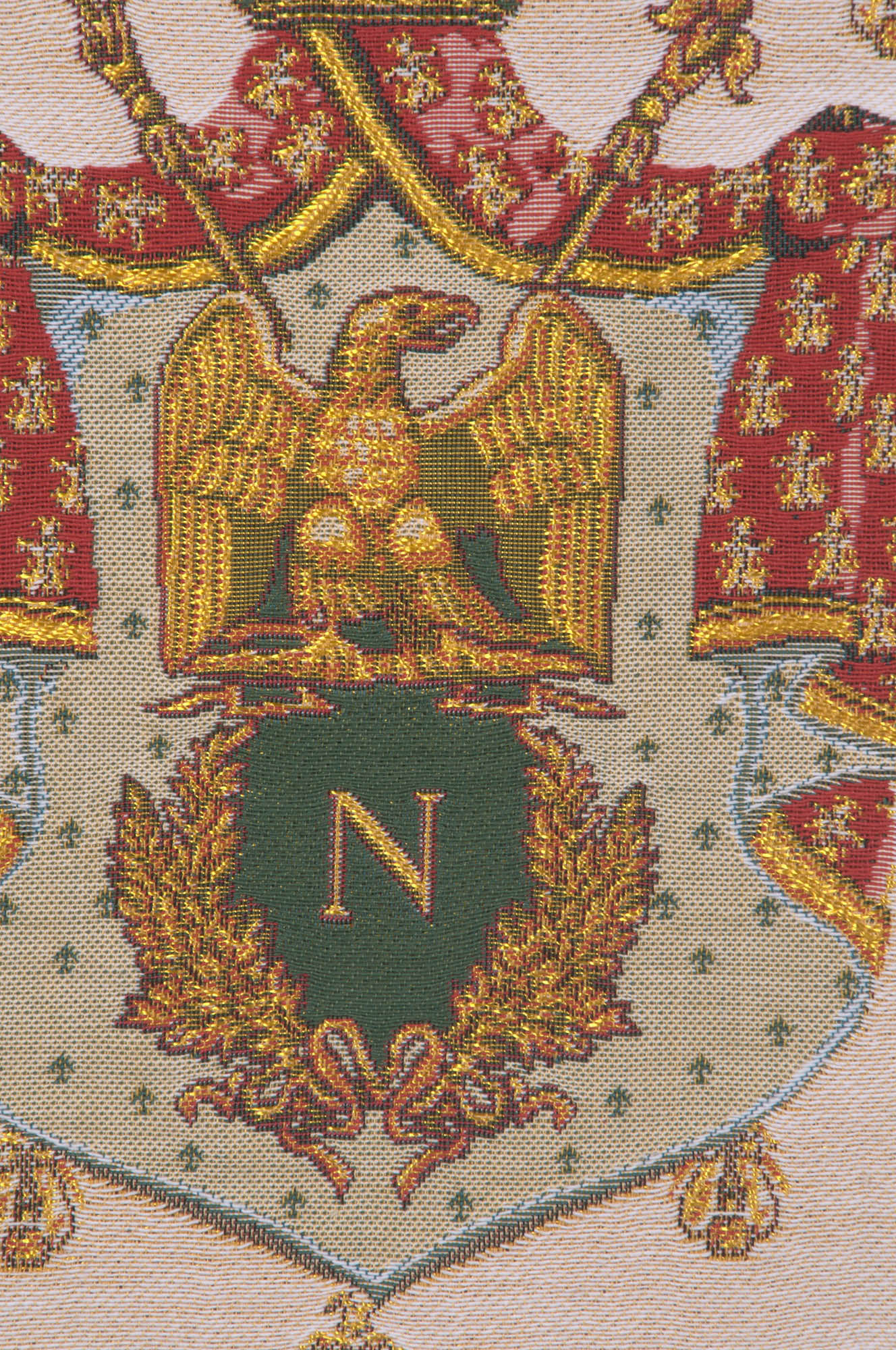 Vintage Napoleon Crest Tapestry Pillow Cover 18x18 Inch Cotton Jacquard Woven Cushion Cover