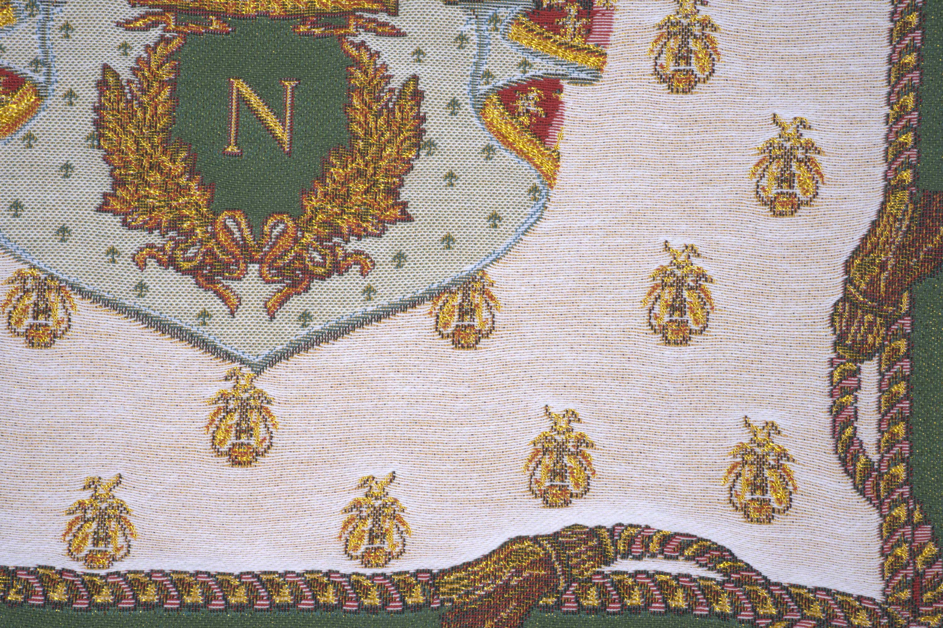 Vintage Napoleon Crest Tapestry Pillow Cover 18x18 Inch Cotton Jacquard Woven Cushion Cover