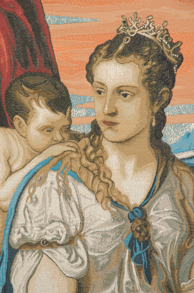 Tiziano Vecellion Venus Blindfold Decorative Tapestry Wall Hanging 25 x 37 Renaissance Mythological Jacquard Woven Wall Art