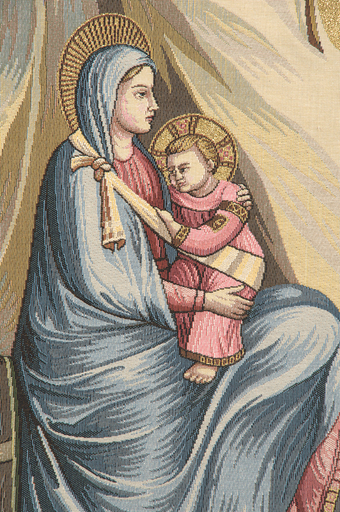 Giotto di Bondone Flight into Egypt Religious Tapestry Wall Hanging 36 x 50 Renaissance Christian Woven Wall Art
