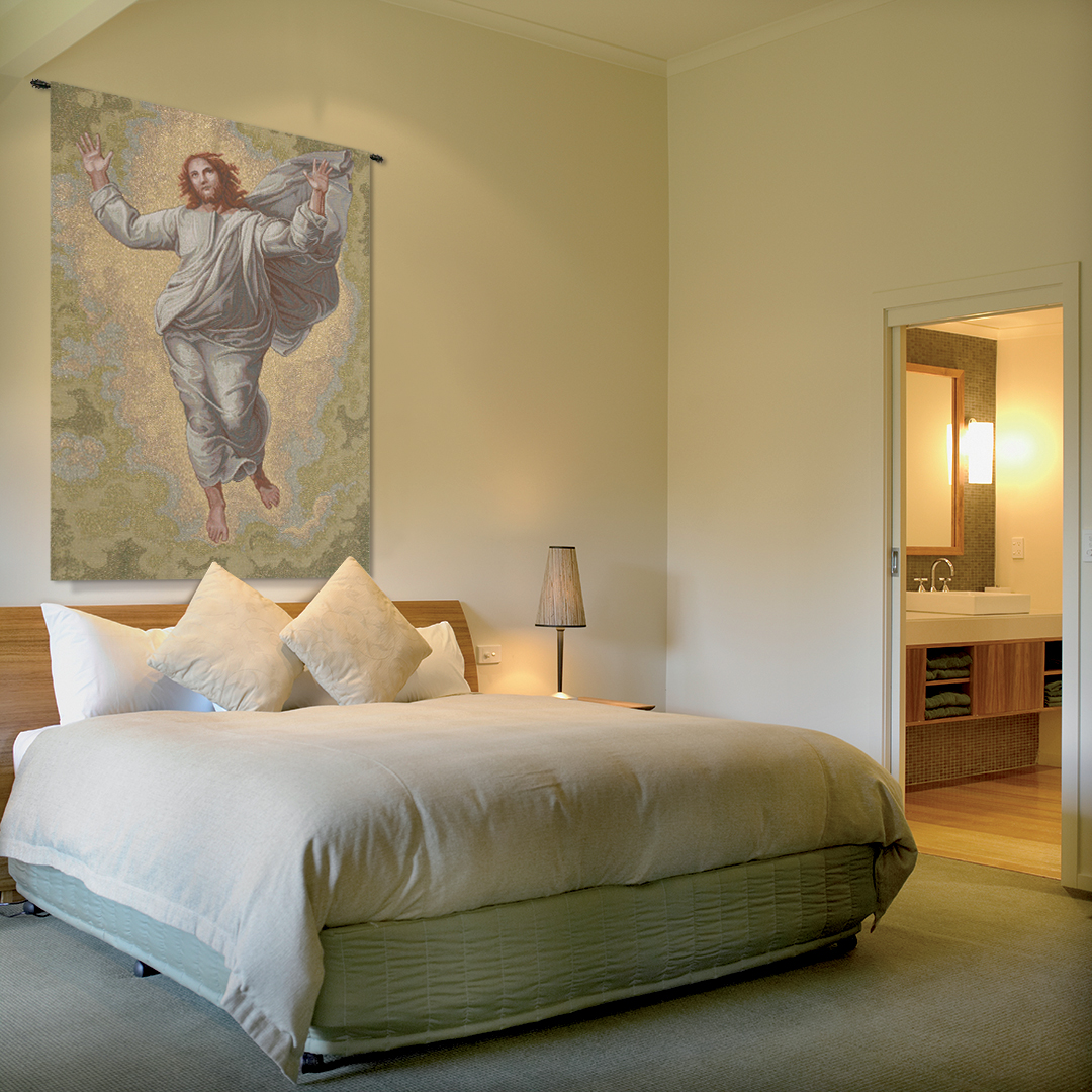 Raphael Transfiguration of Jesus Vintage Tapestry Wall Hanging 25 x 18 in Renaissance Christian Jacquard Woven Art