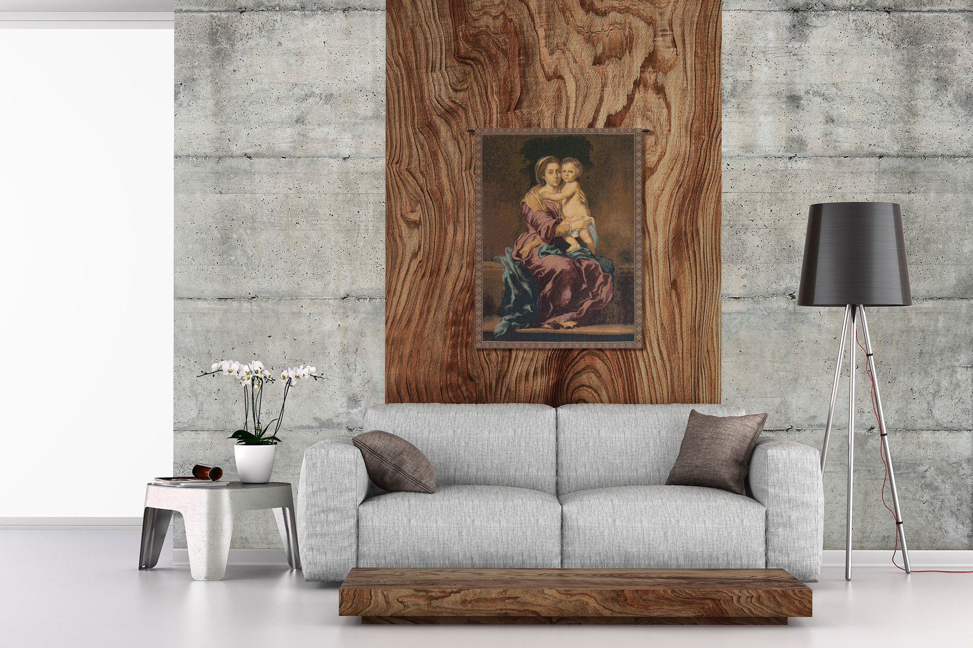 Bartolome Esteban Madonna Rosario Religious Tapestry Wall Hanging 24 x 20 Renaissance Christian Jacquard Woven Wall Art