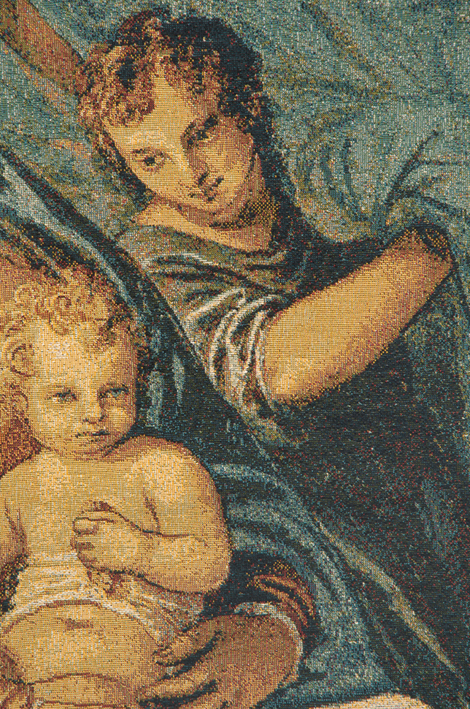 Paolo Veronese Madonna della Pappa Religious Tapestry Wall Hanging 22 x 25 Renaissance Christian Jacquard Woven Wall Art
