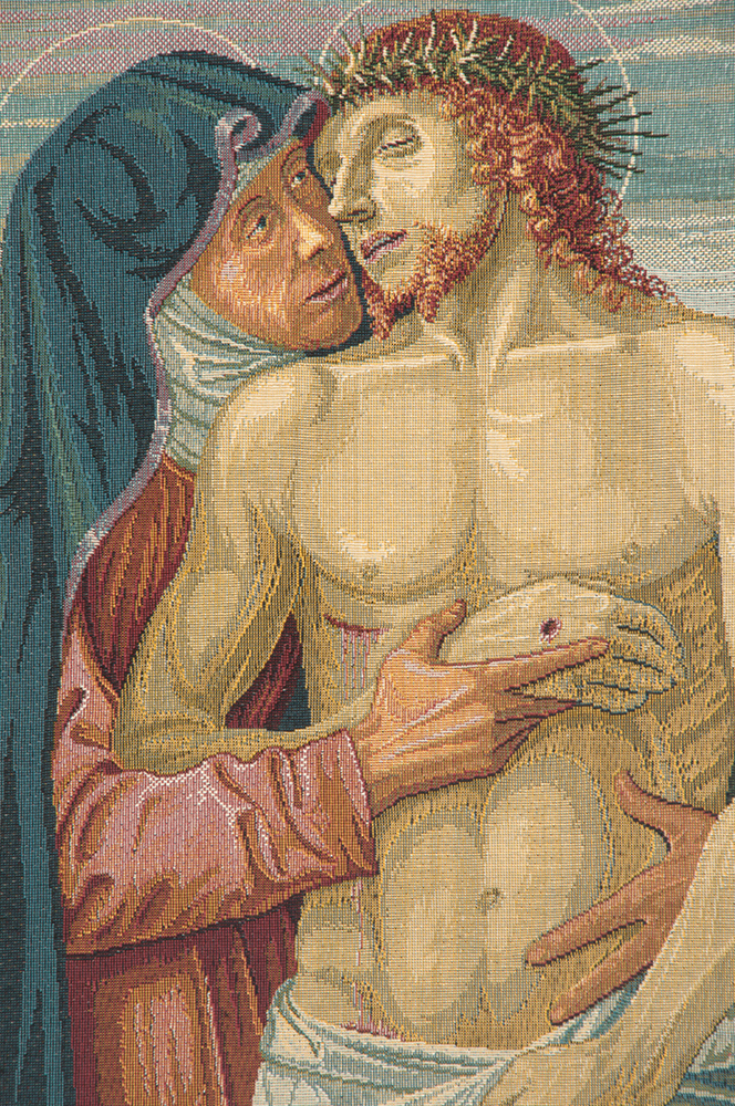 Giovanni Bellini Pieta Religious Tapestry Wall Hanging 20 x 25 in Renaissance Christian Jacquard Woven Wall Art
