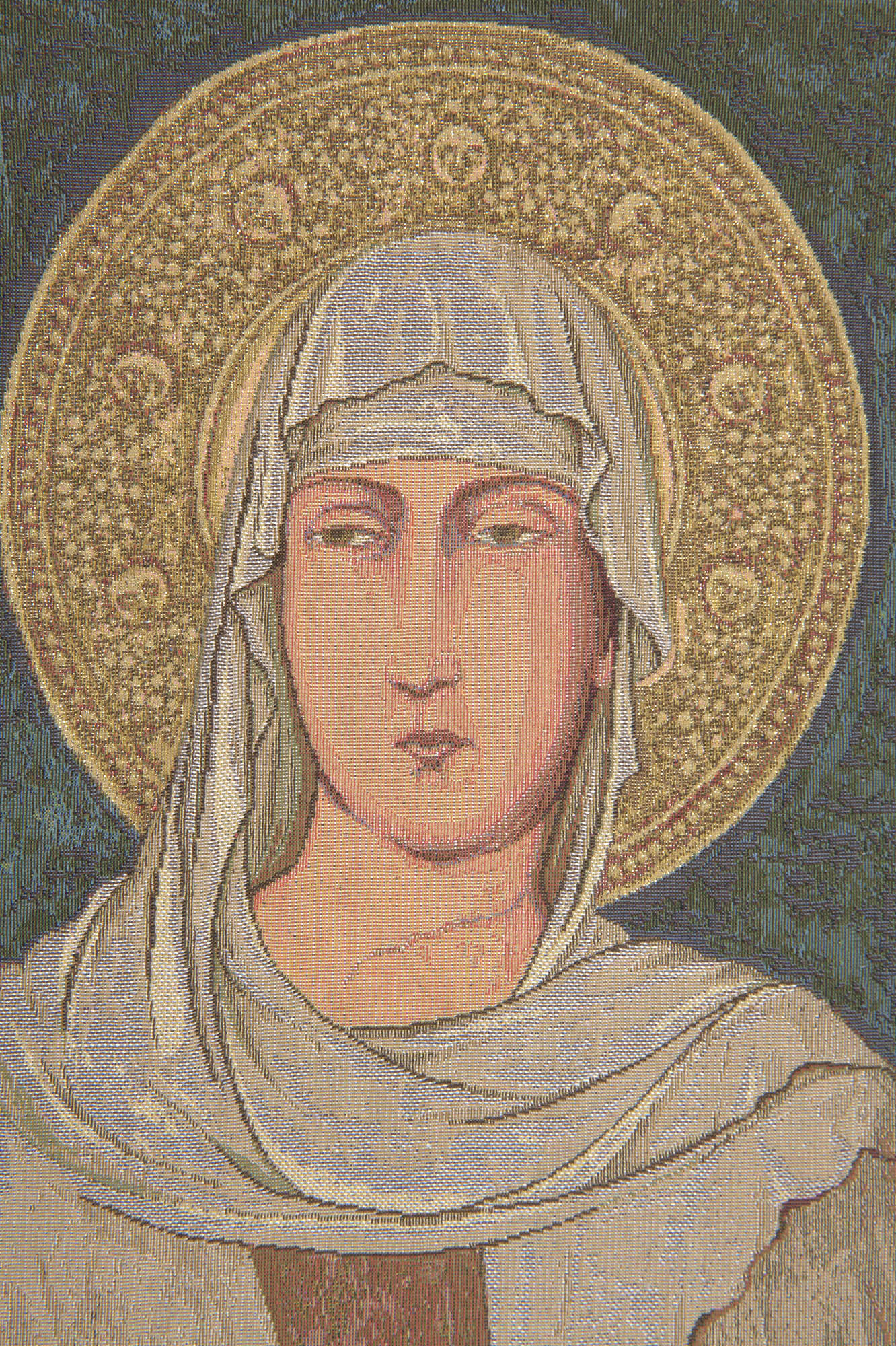 Simone Martini Santa Chiara St. Clare Italian Tapestry Wall Hanging 19x13 Inch Cotton Jacquard Woven Wall Tapestry