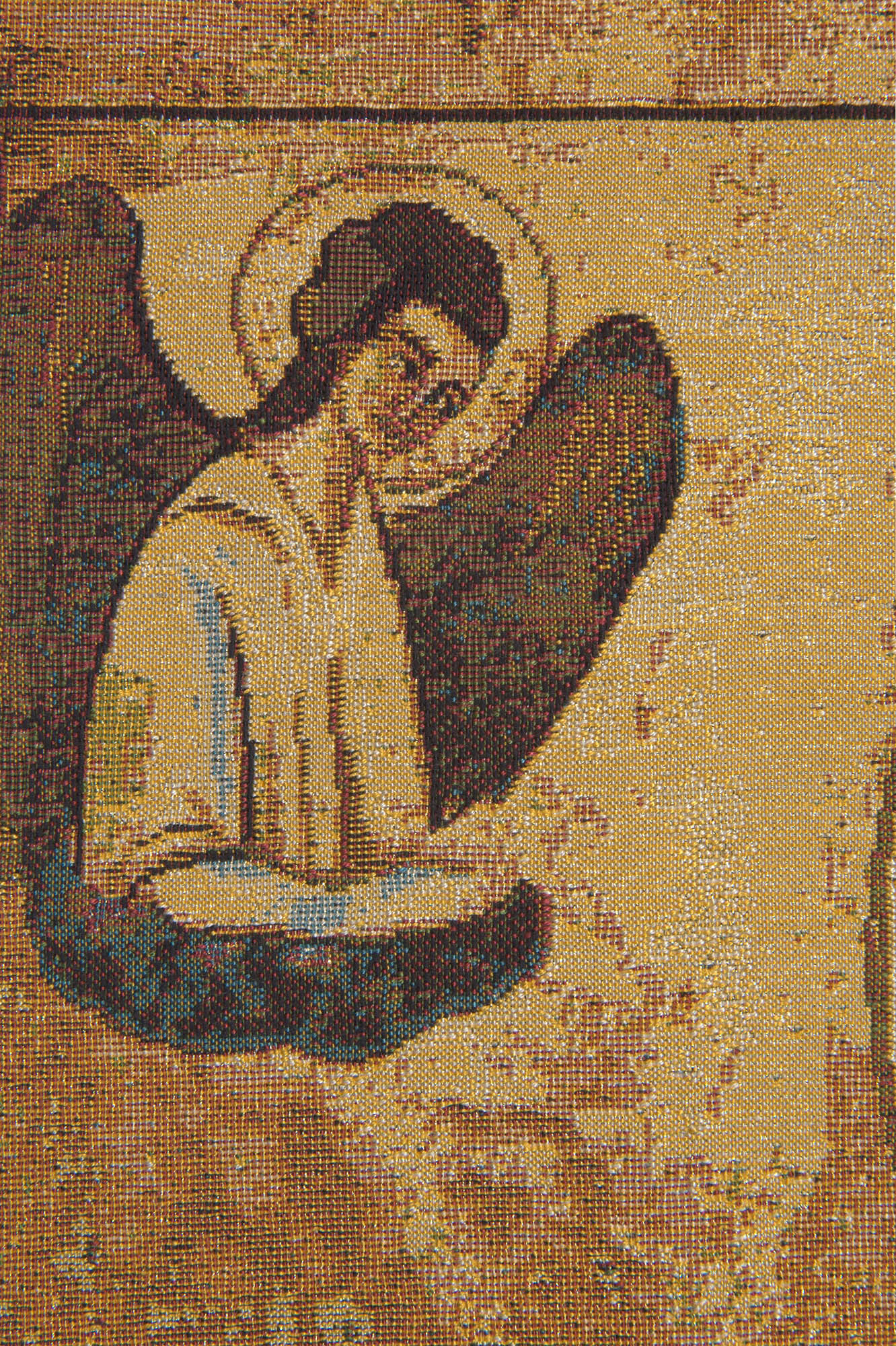 Alberto Passini Greek Madonna Religious Tapestry Wall Hanging 26 x 17 in Christian Jacquard Woven Wall Art