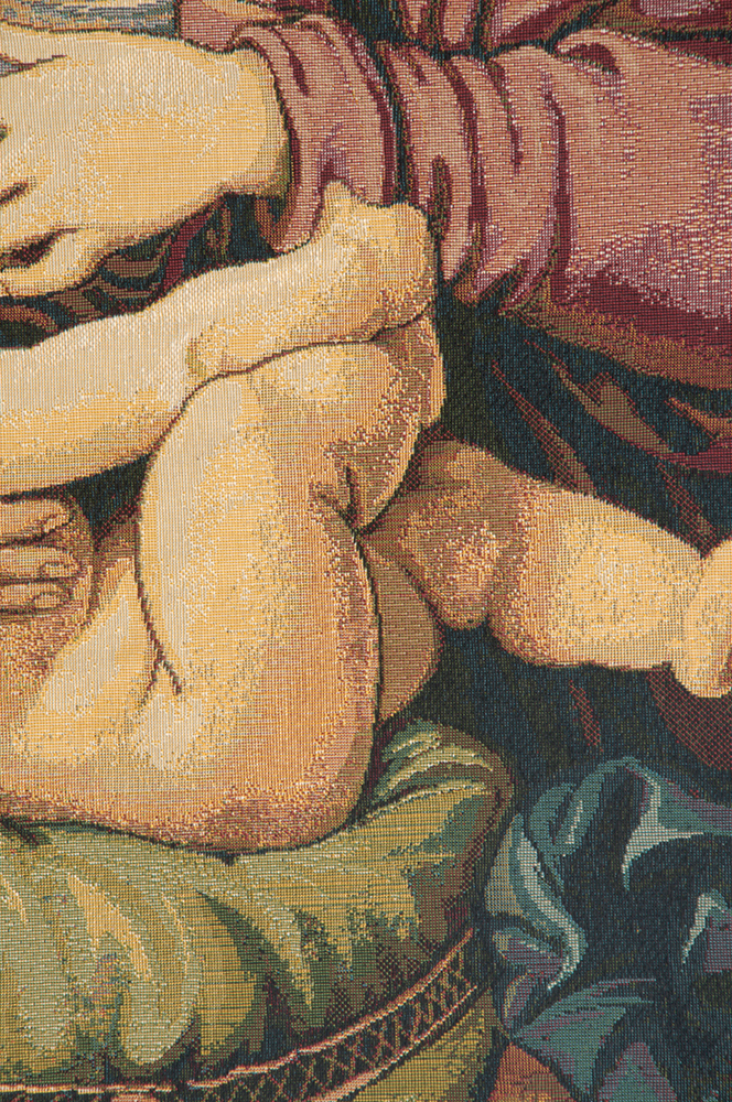 Raphael Madonna del Cuscino Vintage Tapestry Wall Hanging 22 x 17 in Renaissance Christian Jacquard Woven Wall Art