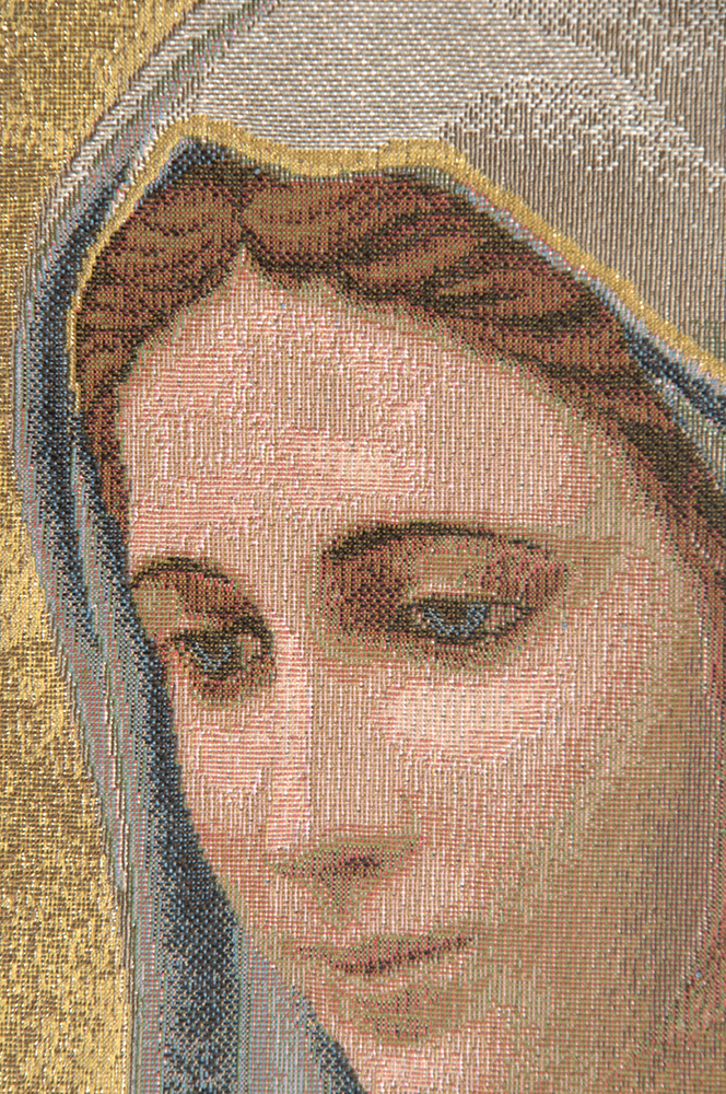 Raoul Vitale Madonna di Medjugorie Religious Tapestry Wall Hanging 9 x 6 in Christian Jacquard Woven Wall Art