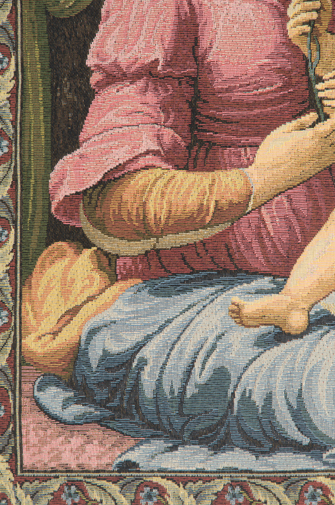 Raphael Madonna del Garofano Vintage Tapestry Wall Hanging 24 x 20 in Renaissance Christian Jacquard Woven Wall Art