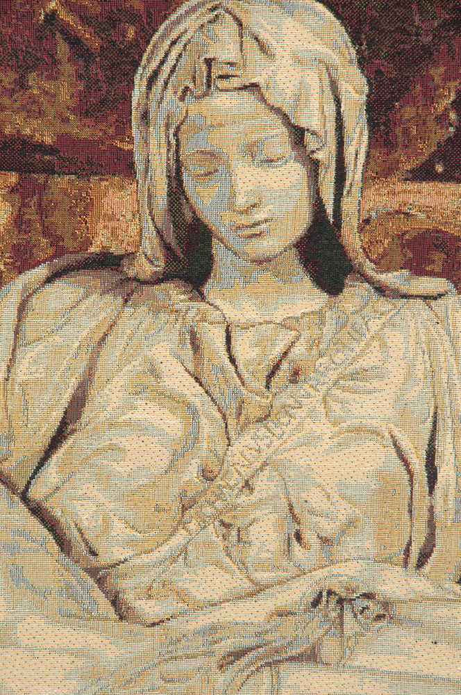 Michelangelo The Deposition Vintage Tapestry Wall Hanging 20 x 25 in Renaissance Christian Jacquard Woven Wall Art