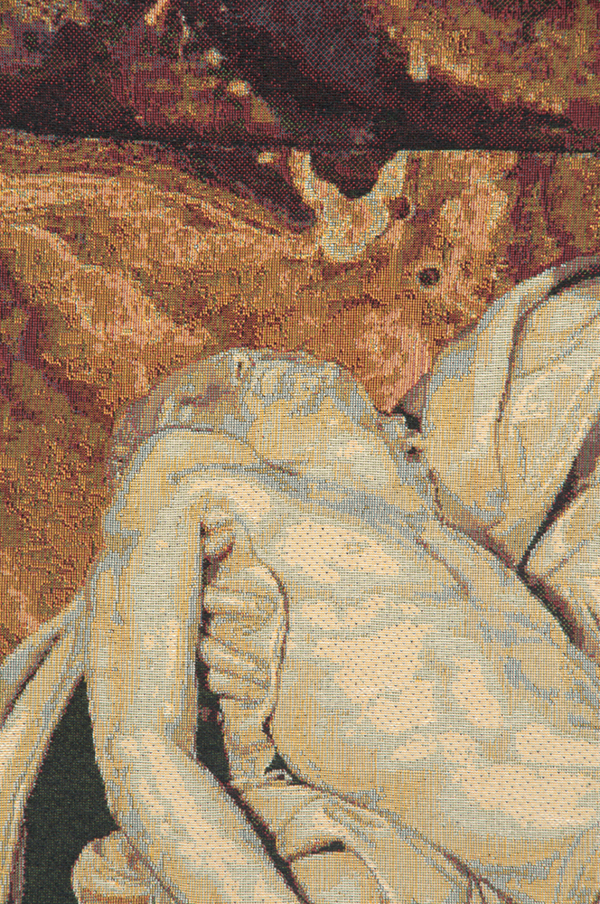 Michelangelo The Deposition Vintage Tapestry Wall Hanging 20 x 25 in Renaissance Christian Jacquard Woven Wall Art