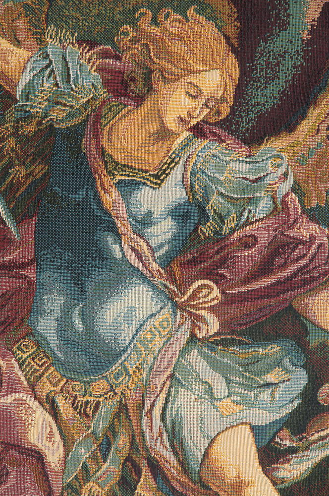 Guido Reni St. Michael Italian Tapestry Wall Hanging 19x12 Inch Cotton Jacquard Woven Wall Tapestry