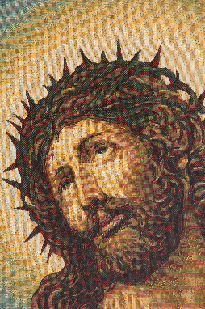Guido Reni Christ's Thorns Coronation Italian Tapestry Wall Hanging 26x17 Inch Cotton Jacquard Woven Wall Tapestry