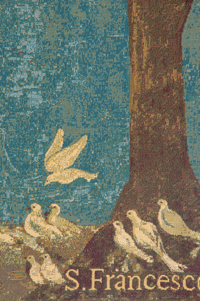 Giotto di Bondone Francis Preaching to the Birds Italian Tapestry Wall Hanging 18x13 Inch Cotton Jacquard Woven Wall Tapestry
