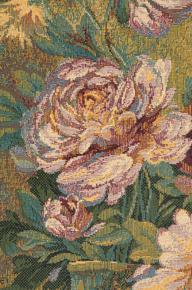 Alberto Passini Vaso di Fiori Italian Tapestry Wall Hanging 19x12 Inch Cotton Jacquard Woven Wall Tapestry