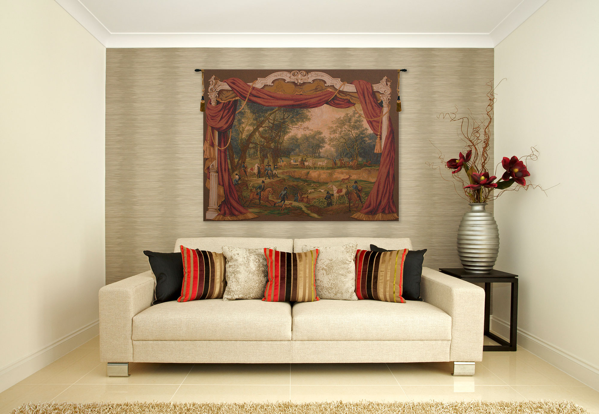 Carle Vernet Promenade Napoleonienne Vintage Tapestry Wall Hanging 58 x 78 Jacquard Woven Napoleonic Wall Art