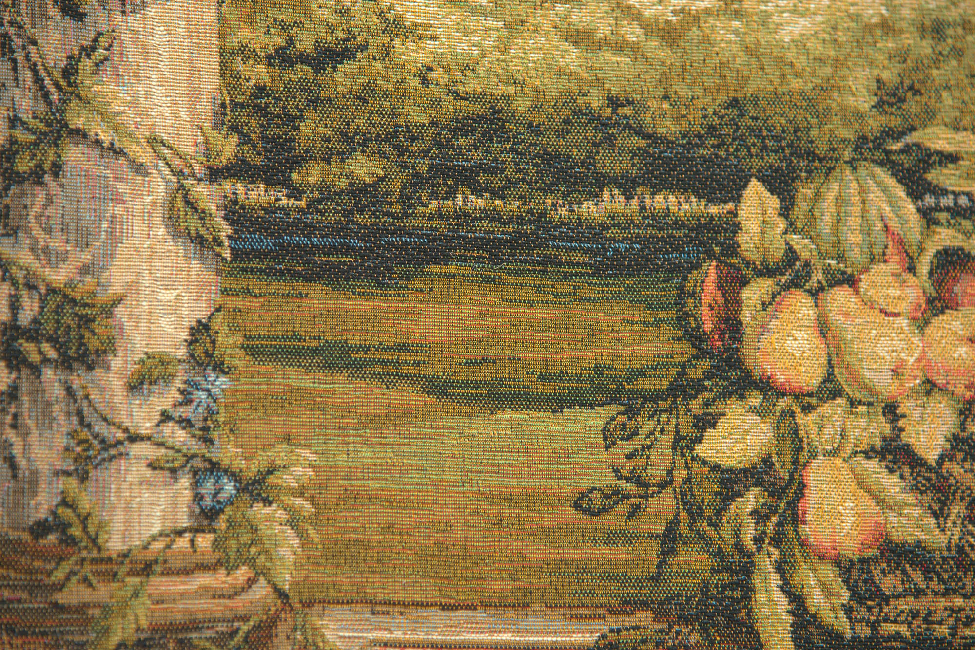 Chateau Bellevue Landscape Tapestry Wall Hanging 34 x 44 in Jacquard Woven French Castle Wall Art