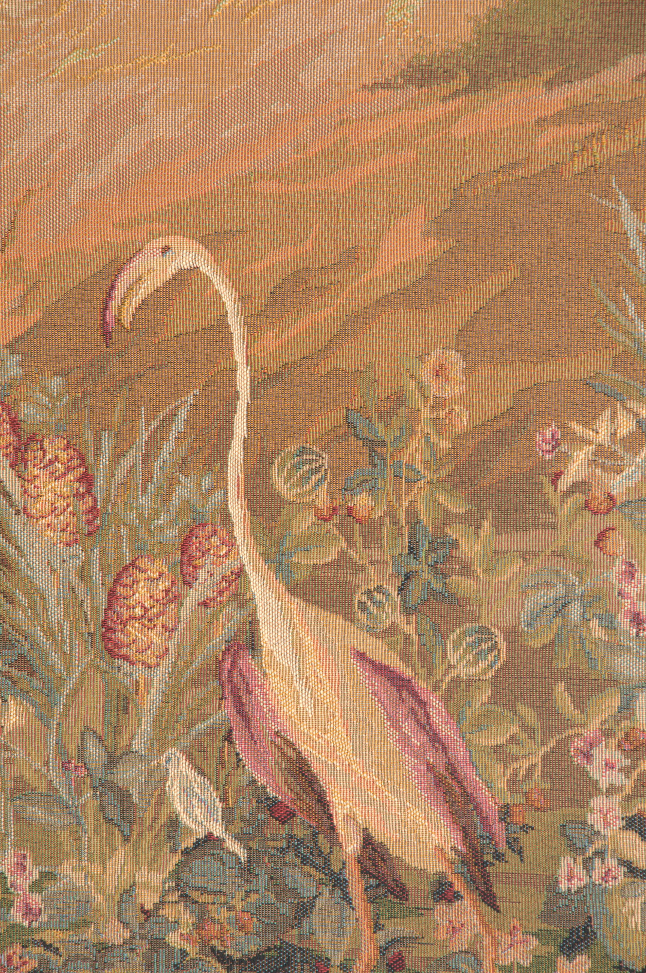 Le Point Deau Flamant Rose French Tapestry Wall Hanging 58x27 Inch Cotton Jacquard Woven Wall Tapestry