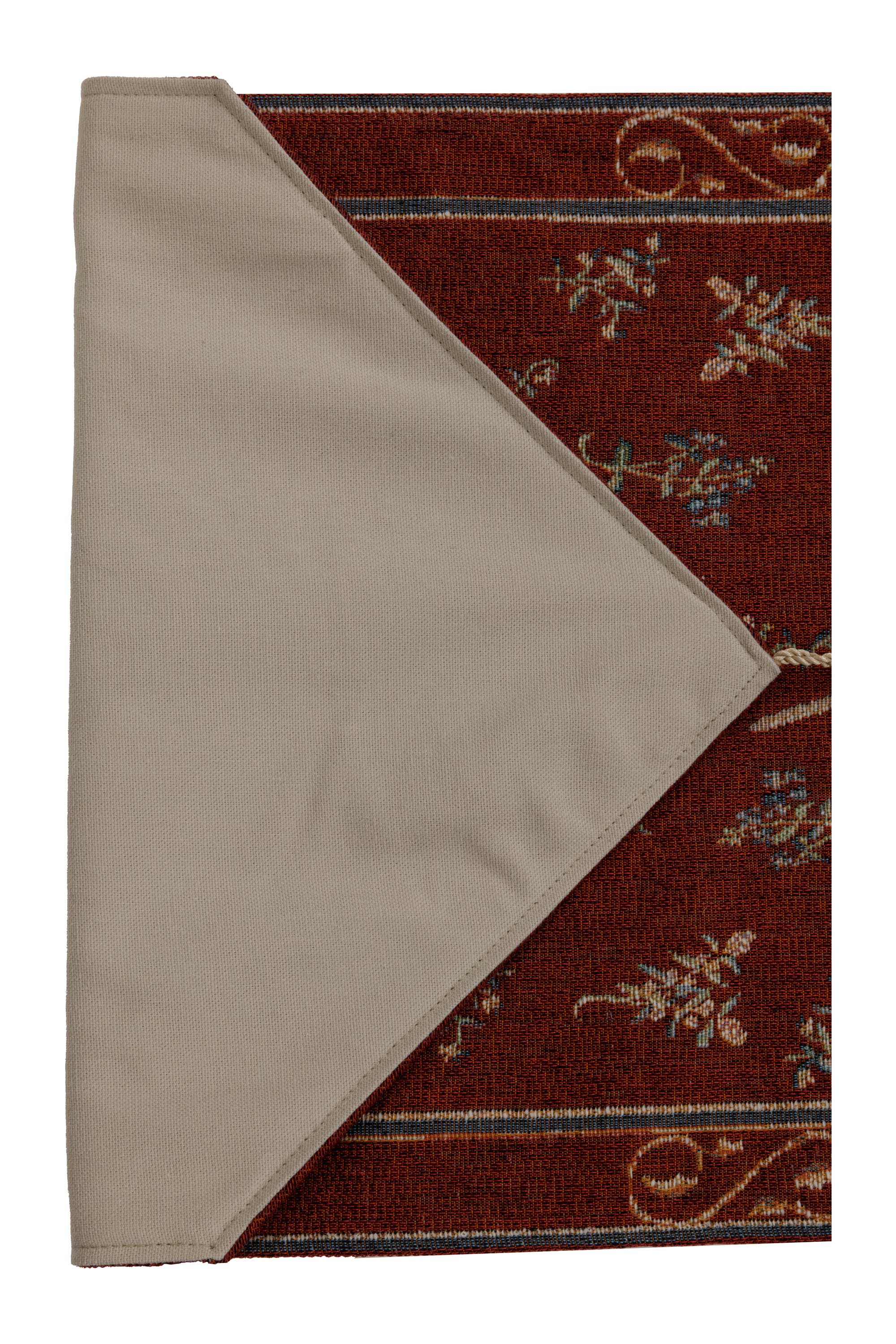 Licorne II Medieval French Jacquard Table Runner 34x14 Inch Unicorn Tapestry Dining Decor