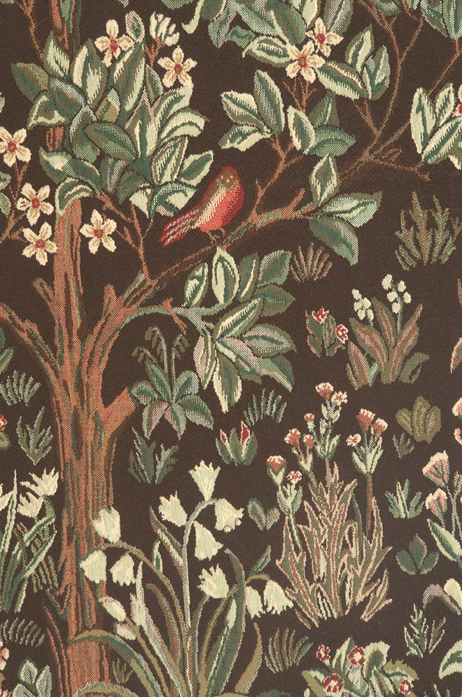 William Morris Tree of Life Brown Tapestry Wall Hanging 69 x 51 in Jacquard Woven Arts Crafts Decor