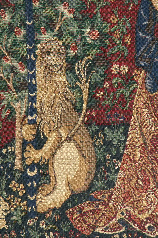 Medieval Lady & the Organ Vintage Tapestry Wall Hanging 42 x 33 in Unicorn Series Woven Wall Decor