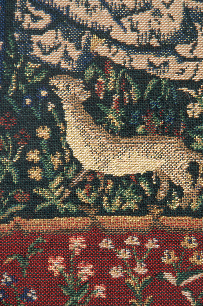 Medieval La Vue Vintage Tapestry Wall Hanging 27 x 16 in Lady Unicorn French Jacquard Woven Wall Decor