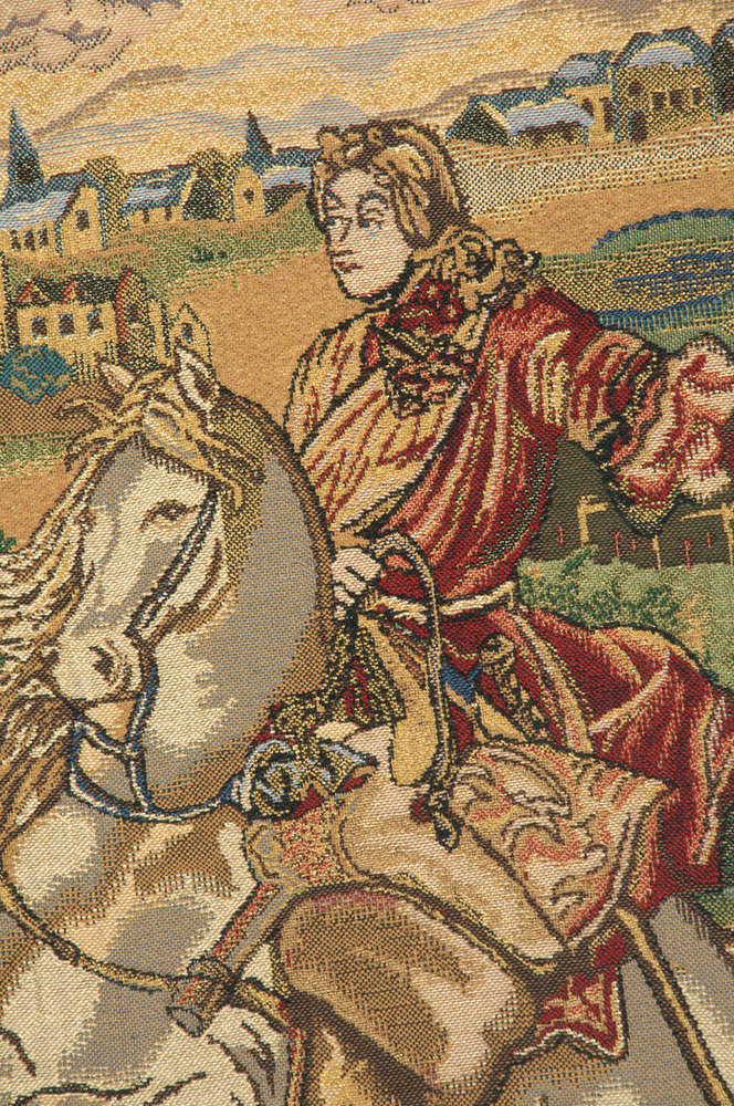 La Prise de Lille II Vintage Tapestry Wall Hanging 33 x 49 in Medieval French Jacquard Woven Decor
