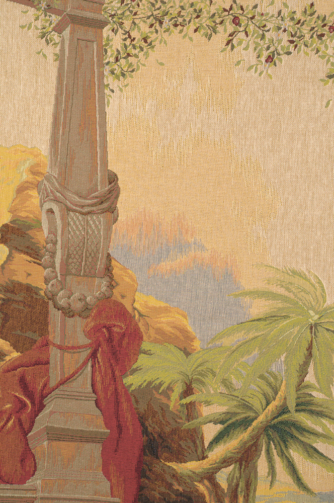 Panoramique French Tapestry Wall Hanging 80x60 Inch Cotton Jacquard Woven Wall Tapestry