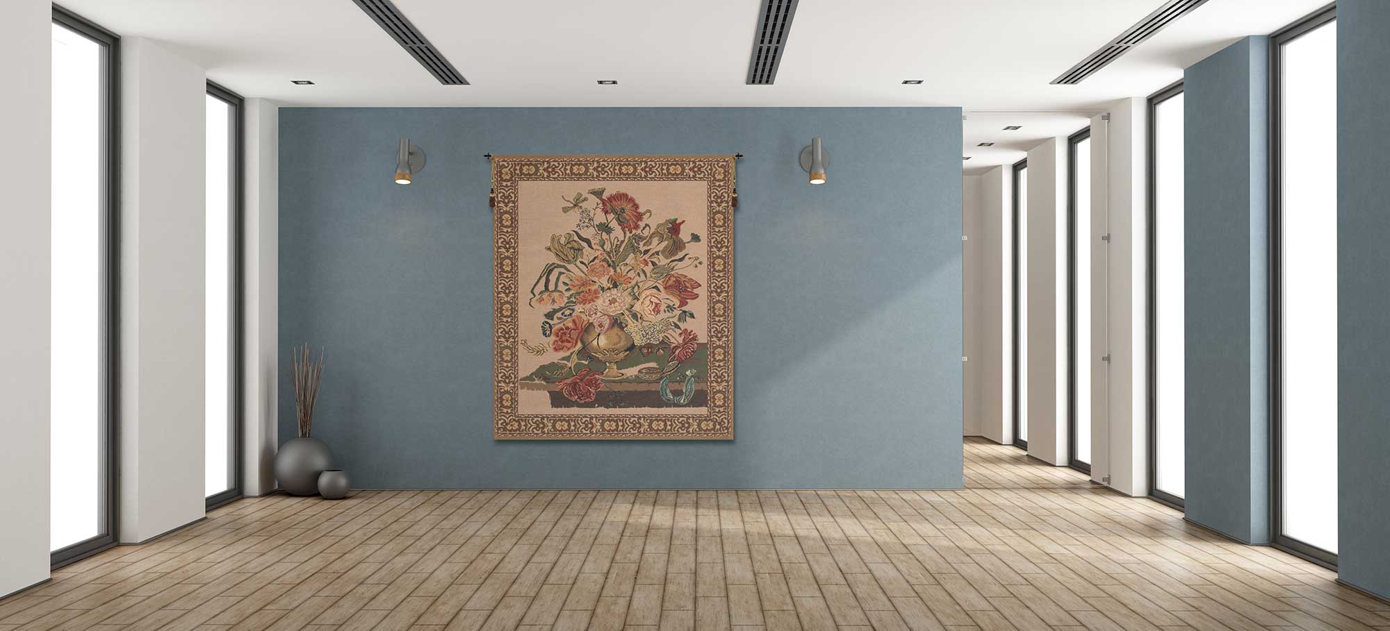 Abraham Mignon Mignon Bouquet Decorative Tapestry Wall Hanging 40 x 33 in Floral Still Life Woven Decor
